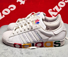 Adidas Superstar Pride White Multicolor Mens Size 10 Shell Toe Sneakers