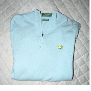 Peter Millar Masters Light Blue Golf Quarter Zip Sweater Men's Size L