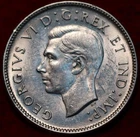 🇨🇦 Uncirculated 1938 King George VI 25 Cents Silver Coin Canada