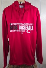 Cincinnati Reds Baseball Hooded Pullover Sweatshirt POSTSEASON 2013 XL