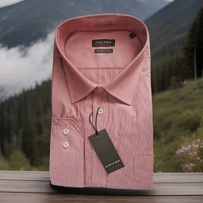 Jupiter Hemd Langarm Gr. 3XL/48 Kentkragen rot gestreift MODERN FIT - Bild 1 von 3