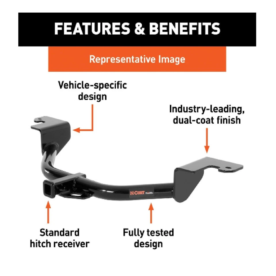 Curt Class 1 Trailer Hitch 11679 for 2004.5-2009 Kia Spectra Sedan - Imagem 2 de 4