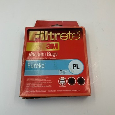 3M Filtrete Eureka PL Vacuum Bags 3-Pack 4750 4760 Series Uprights 67707