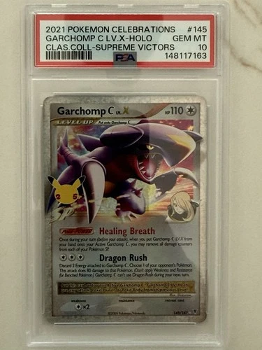 POKEMON 2021 Celebrations Classic Coll GARCHOMP C LV X Holo #145 PSA 10 Gem Mint