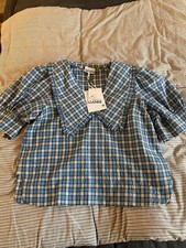 Ganni Tartan Blouse Size 42 (never worn with tags)
