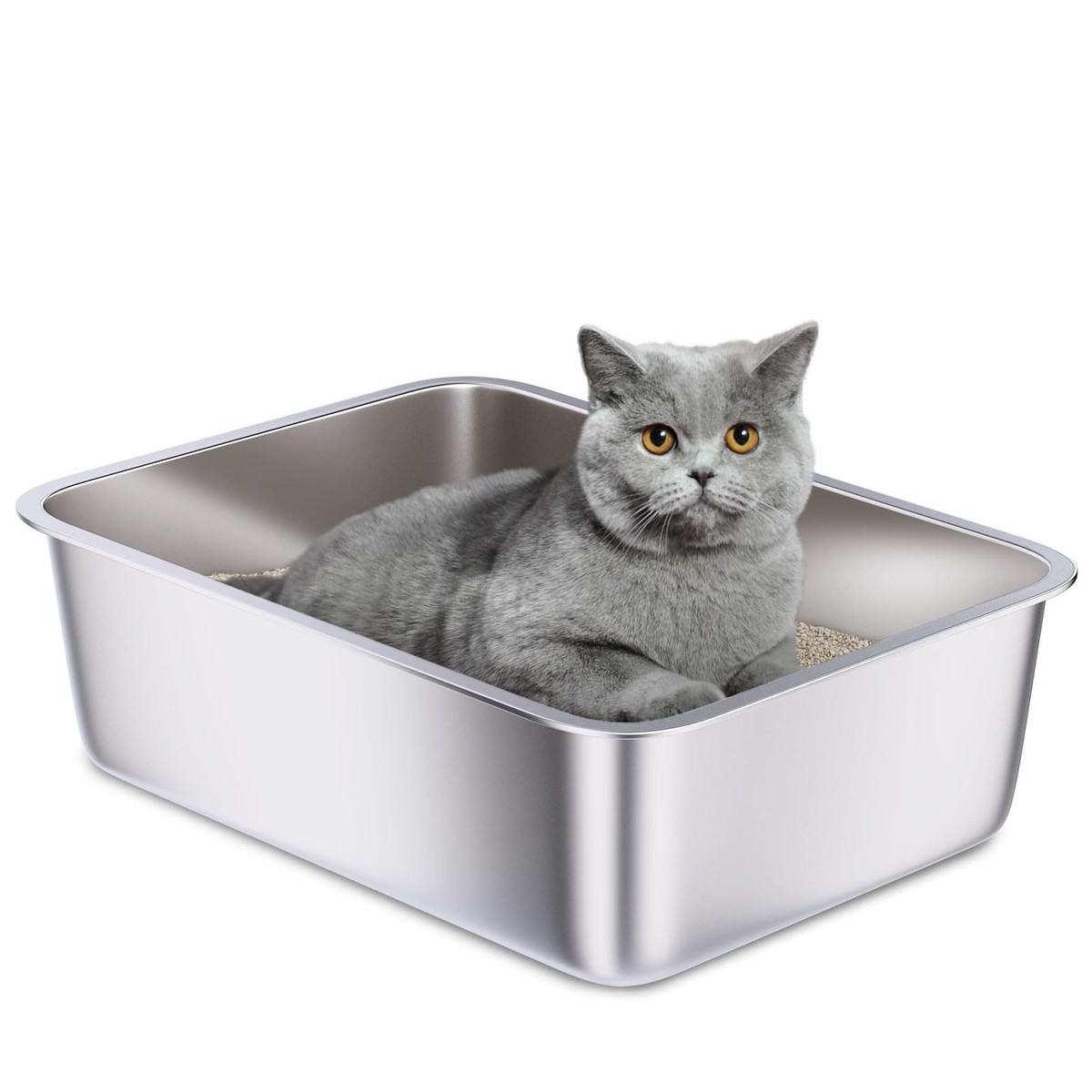 Stainless Steel Litter Box, 18