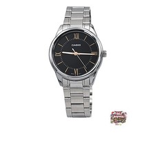 Casio MTP-V005D-1B5 Men's Standard Stainless Steel Roman Black Dial Analog Watch