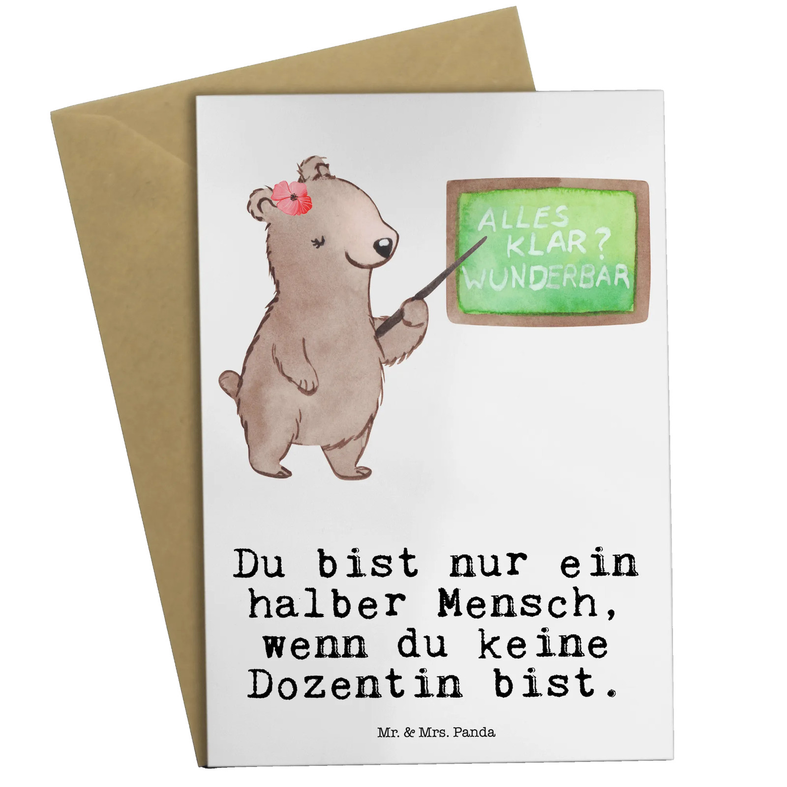 Grußkarte Dozentin Herz - Geschenk Hochzeitskarte Arbeitskollege Unterricht