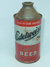 Empty Top Opened 12oz Edelweiss Light Beer Cone Top