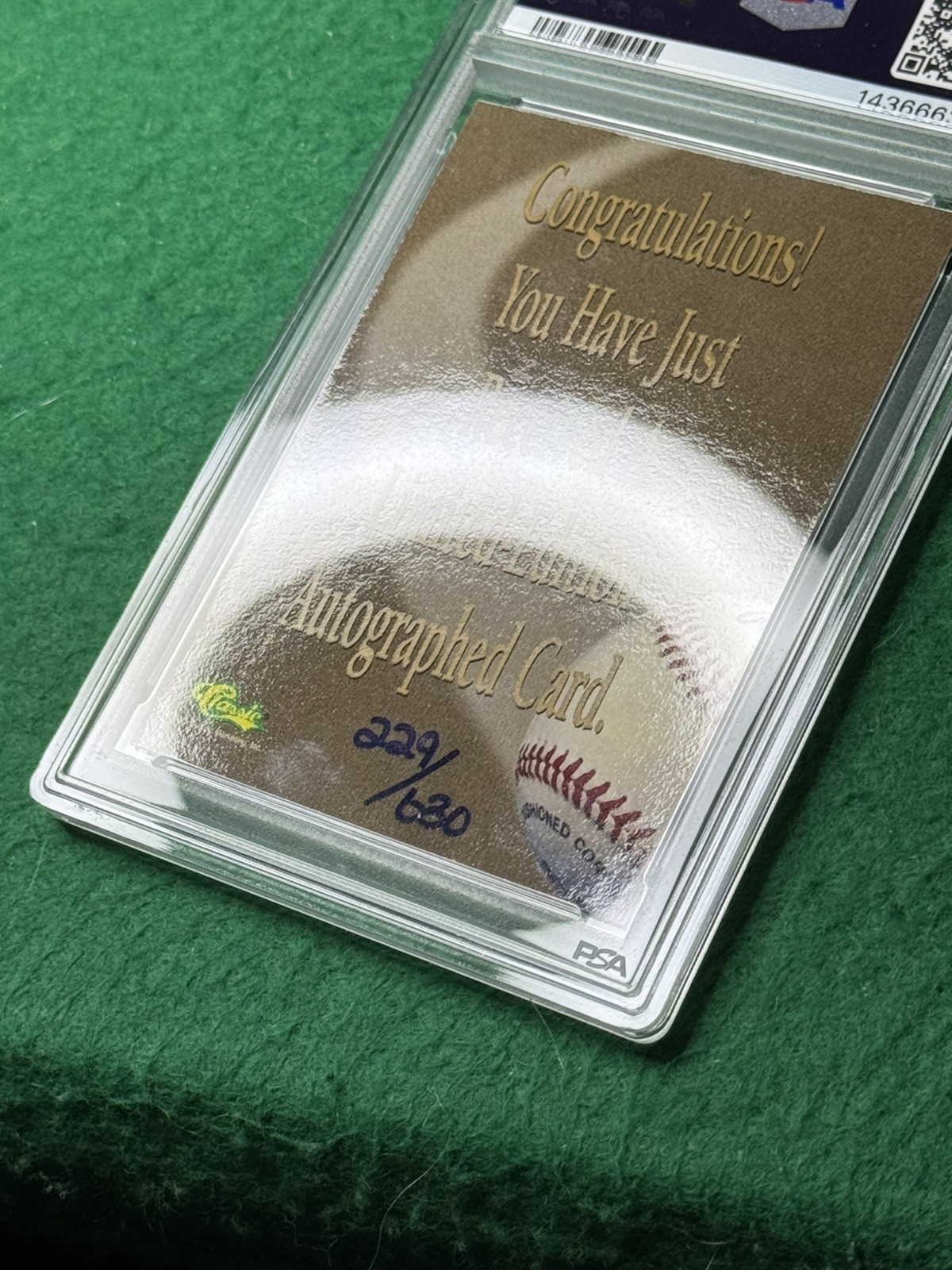 PSA 7 Auto 10 Barry Bonds Signed autograph 1995 Classic 5 Sport /630 UNDERGRADED view 13