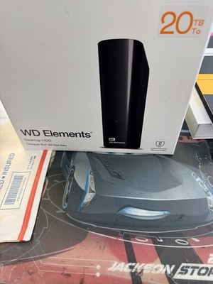 WD 20TB Elements Desktop External Hard Drive USB 3.0 3.5'' Black WDBWLG0200HBK-NE