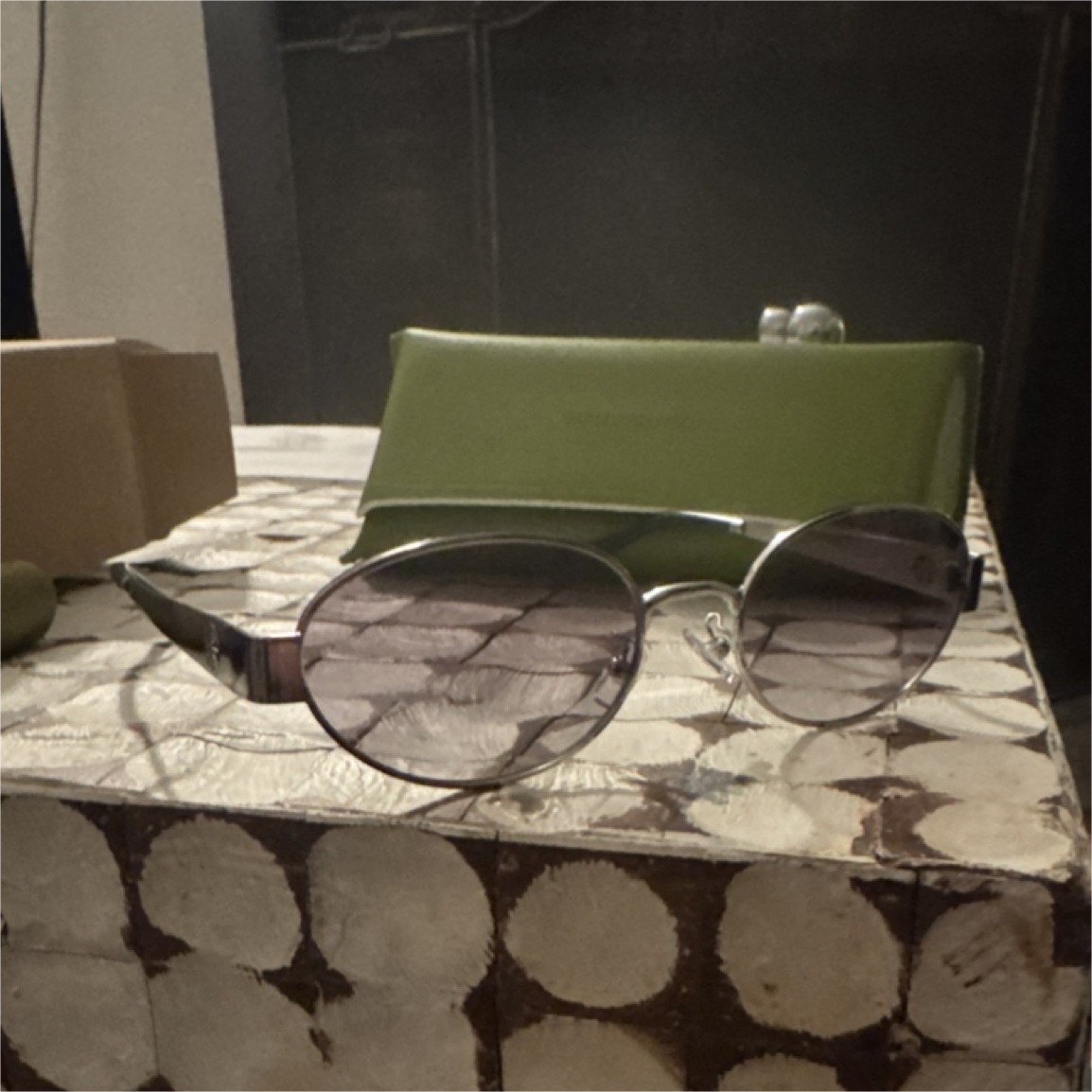 Tory Burch Oval Sunglasses Silver Metal Men's Gray Gradient Plastic Lens