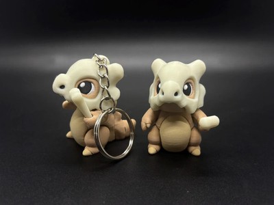 3D Printed Cubone Figure   Pokémon-Inspired Movable Mini or Keychain