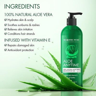 First Botany, Pure Aloe vera gel 100% Fresh Pure Aloe Infused with Stem Cells, C