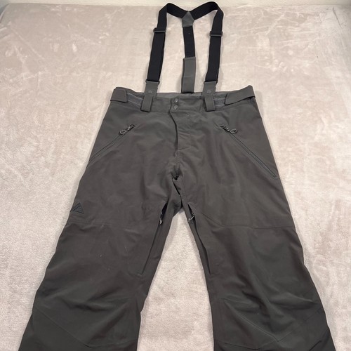 Strafe Snow Pants Mens Size Medium Gray Adjustable Waist Removable Suspenders