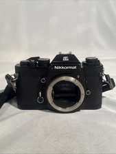 Black Nikon Nikkormat EL 35mm SLR Film Camera Body - Tested