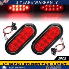 2x 6 Oval Led Trailer Truck Stopturntail Brake Light Sealed Mount Super Red T 2x 6 Oval Led Trailer Truck Stopturntail Brake Light Sealed Mount Super Red T