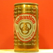 Ballantine Beer Steel Can Red Letters Falstaff Cranston Rhode Island O32 B/O H/G