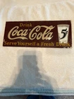 Vintage coca cola  5cent glass sign