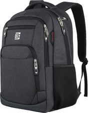 Stylish Black Laptop Backpack with Breathable Support - Fits 15.6 Inch Devices