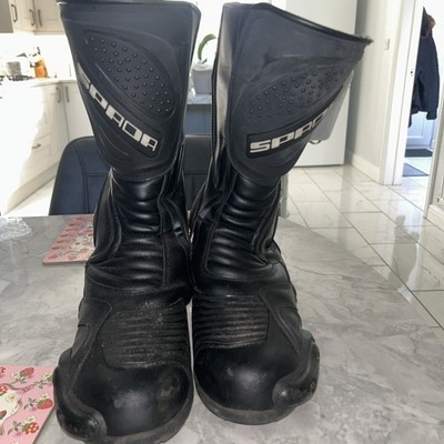 Spada Motorradstiefel schwarz Leder Gr. 10,5