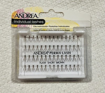 Andrea Perma-Lash Individual Flare Short Brown 56 Lashes New Sealed