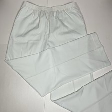 ALFRED DUNNER Women White Pull-on Dress Pants Elastic Waist Pockets Straight 12
