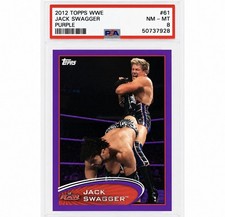 Jack Swagger 2012 Topps Wwe Purple Jake Hager #61 Psa 8