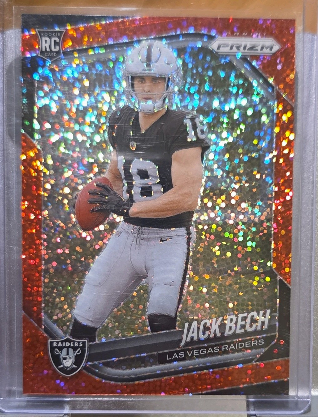 Panini Prizm 2025 Jack Bech Las Vegas Raiders Red Sparkle Prizm (RC) #346