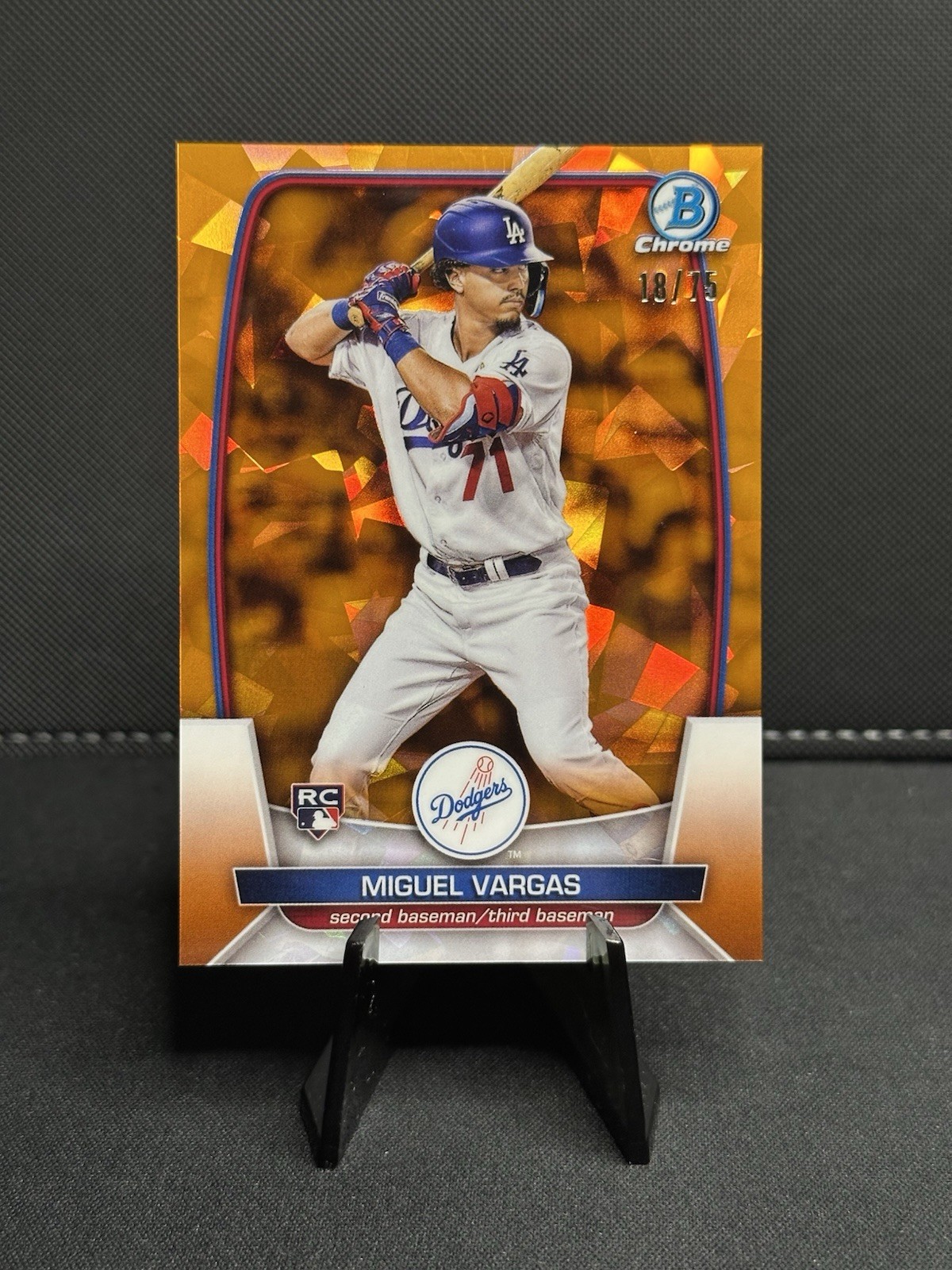 Miguel Vargas /75 2023 Bowman Chrome Sapphire #40 Orange Rookie White Sox