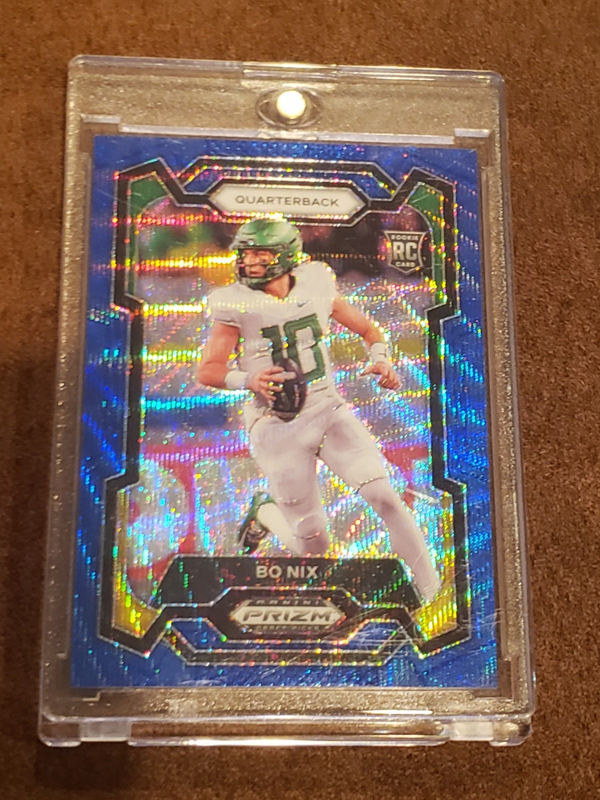 2024 Panini Prizm Draft Picks - Bo Nix #105 Blue Wave Prizm /249 (RC) 