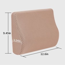 Memory Foam Lumbar Support Pillow for Car Lower Back Support Cushion Beige