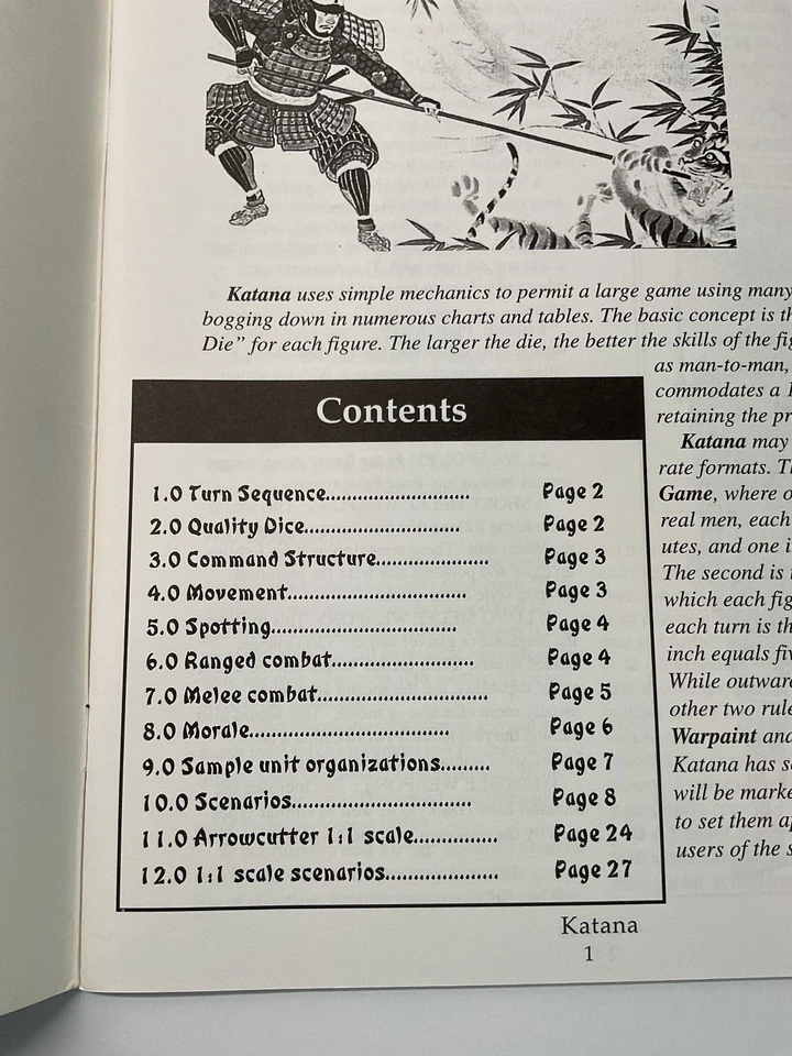 Katana Feudal Warfare Japan 1250-1550AD The Emperor's Press Rulebook Booklet - Image 4 of 4