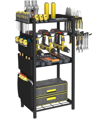 4-Tier Rolling Power Tool Organizer Storage Cart Garage Organization Wheels