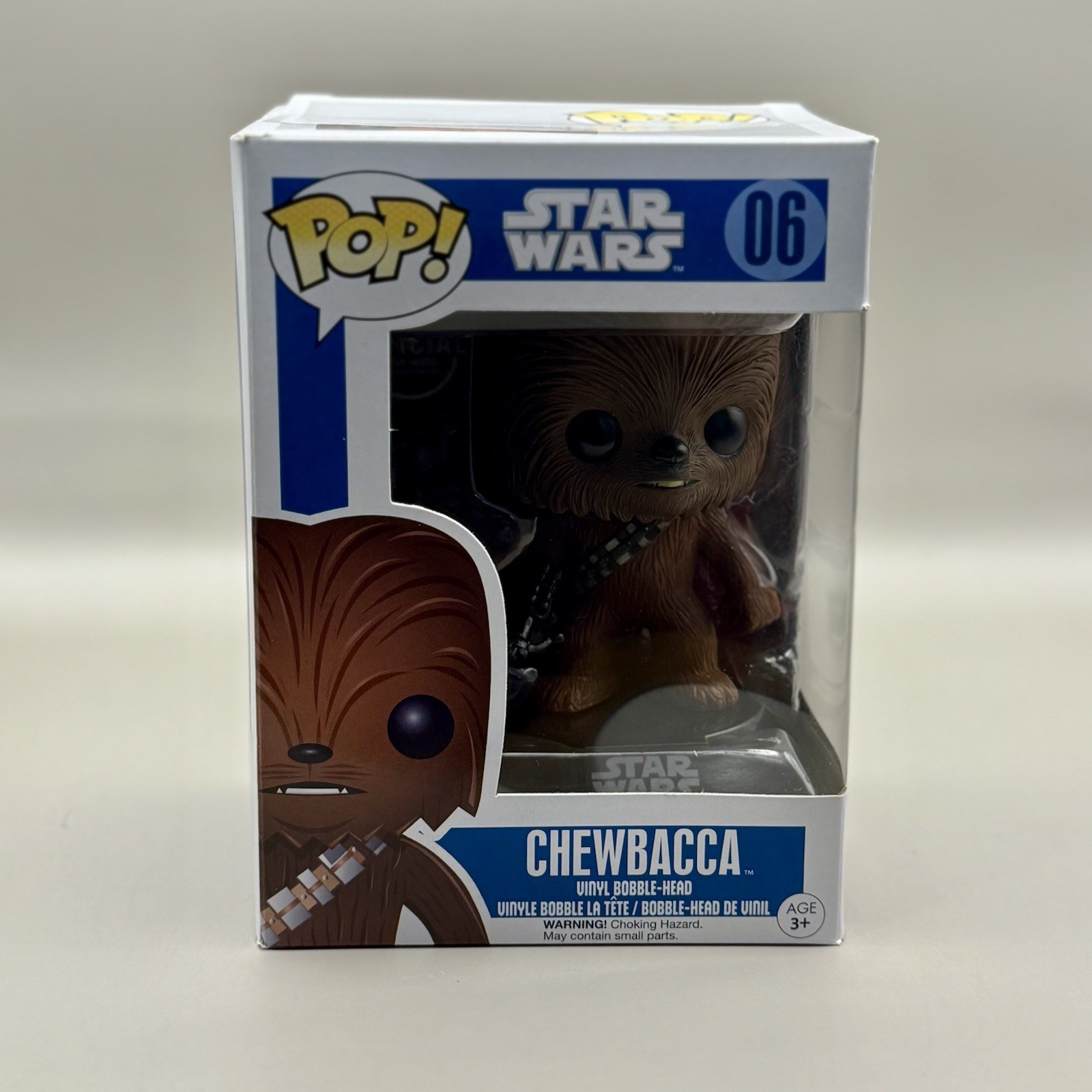 Funko Pop Star Wars Chewbacca #06 Caja Azul, Fuente Grande, Abovedada, 2011 Original
