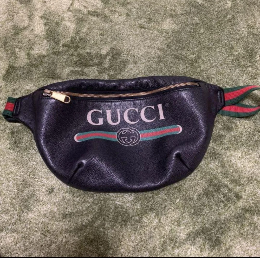 Ceinture en cuir imprimé GUCCI dos vintage cuir de veau cadeau 0411b