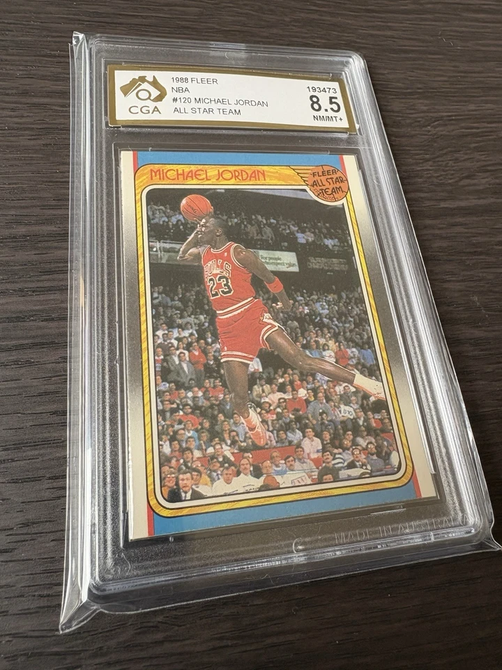 Tarjeta de baloncesto Fleer Michael Jordan #120 All-Star 1988-89 como nueva Foto 3 de 4