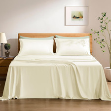 Luxury Bamboo Cooling Sheet Set - Queen, Silky Soft, Extra Deep Pockets
