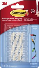 Decorating Clips, Pack of 20 Mini Hooks and 24 Small Strips, Transparent 0.47 per strip