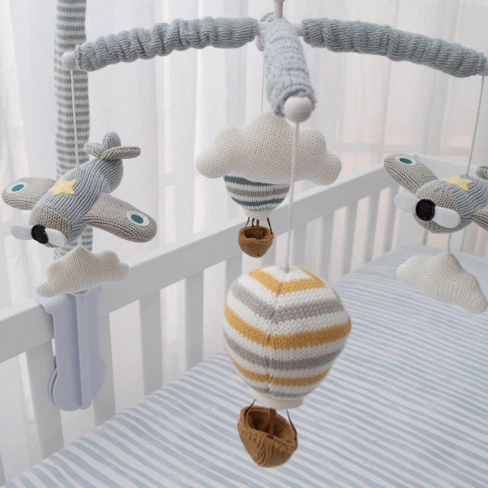 Baby Music Mobile - Up & Away Crib Toy, Sky Hot Air Balloon,Clouds Planes, Mu... - Image 3 of 4