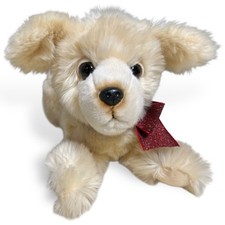 Russ Berrie Butter Scotch Dog Plush Cream Tan Retriever Lying Puppy Stuffed 13in