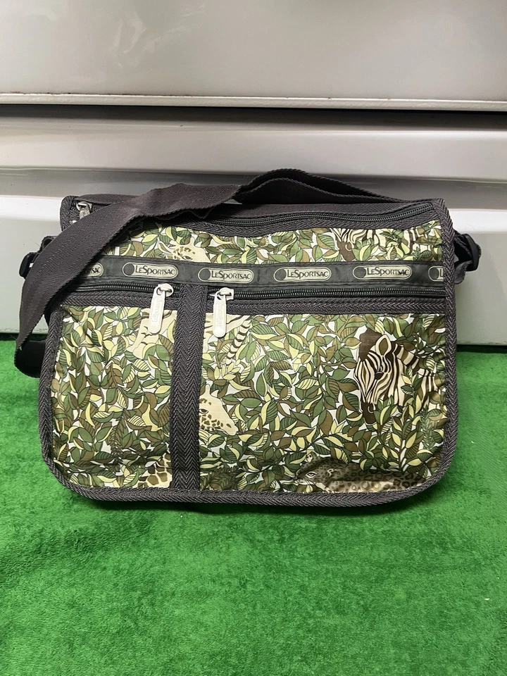 Lesportsac Safari Cheetah Tiger Zebra Giraffe Deluxe Crossbody Shoulder Bag