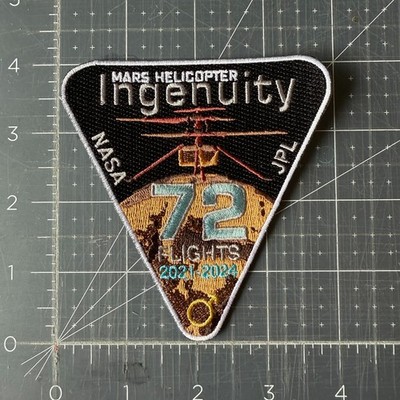 NASA JPL Ingenuity Mars Helicopter 72 Flights Commemorative Patch 4''