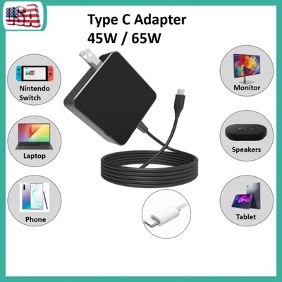 USB C 45W 65W Power Adapter For Laptop Macbook X Pro Huawei Notebook Tablet