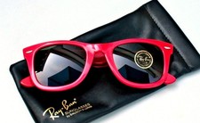 Vintage B L Ray Ban USA Wayfarer Red 50mm 5024 Red Frame Sunglasses