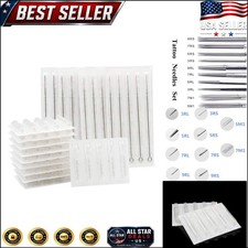 Assorted Tattoo Needles and Tips Set - 100pcs Pre-Sterilized for Optimal Results