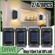 8X SUPER BRIGHT SOLAR POWERED DOOR FENCE WALL LIGHTS LED OUTDOOR GARDEN LAMP