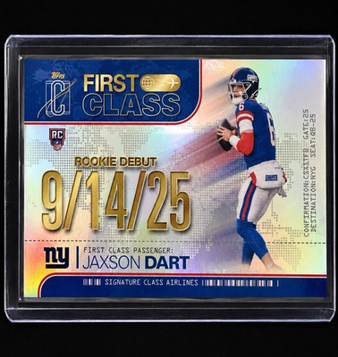 2025 Topps Signature Class Jaxson Dart First Class SSP Case Hit RC #FC-2 Giants