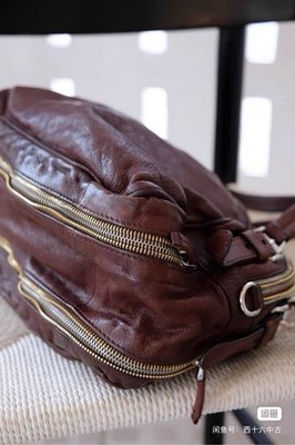 Vintage, Pre owned PRADA Brown Shoulder Bag Double Handles Buckle
