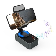Cell Phone Stand with Wireless Bluetooth Speaker, LED, Anti-Slip Base HD Sound